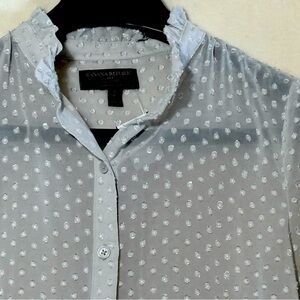 Banana Republic Gray Polka Dot Blouse